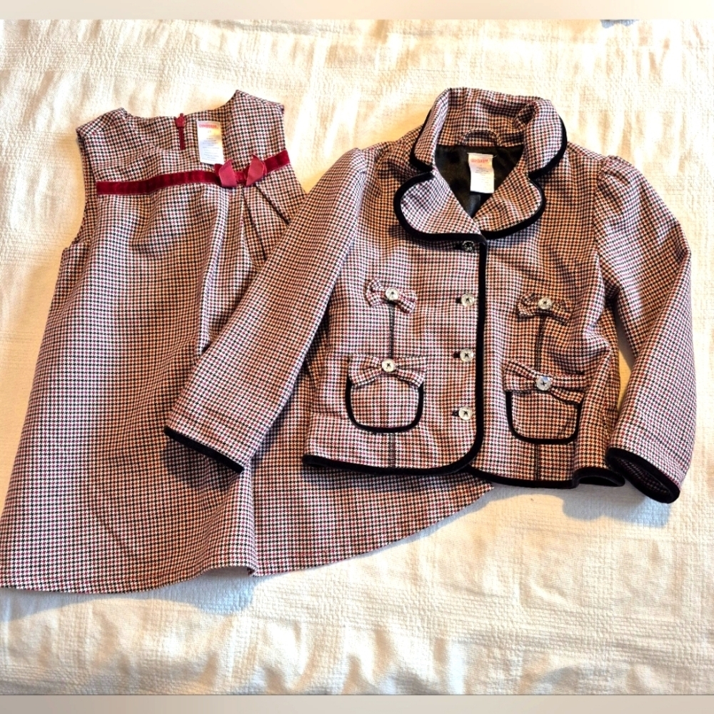 Gymboree girls size 3T dress & 4 jacket from Family Portrait line, 2005 both EUC